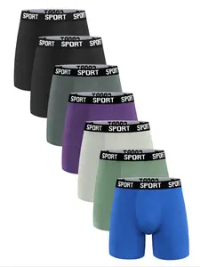 7 pcs Men's solid color long's underwear, Athletic sport underwear, Breathable quick drying elastic waistband sports pants, Suitable for daily wear and exercise fitness of male compatriots, Comfortable and slim fitting men's long underwear