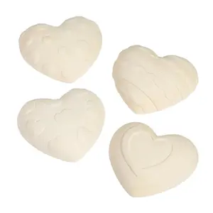 4 1/4" x 4" DIY Ceramic Polka Dot & Stripe Patterned Hearts - 12 Pc.