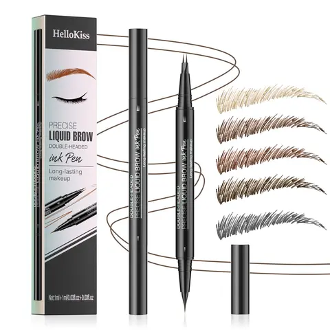2-in-1 Eyebrow Pencil, 1-Count Long-Lasting Eyebrow Pencil, Eyebrow Makeup Tool and Cosmetic Accessory for Women, Eyebrow Makeup Products