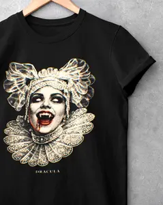 Dracula Vampire T-Shirt, Gothic Horror Graphic Tee, Victorian Kiss Shirt
