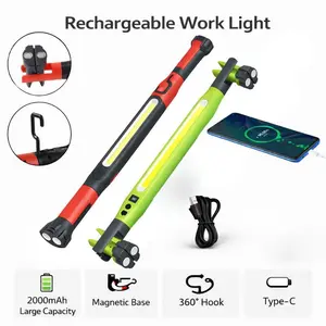 Under Hood Work Light Bar, 3000LM LED Magnetic Light Bar with Hooks, 5200mAh Cordless Rechargeable Hood Light, Single Pack, Ideal for Mechanic, Car Repair & Garage Use