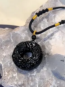 Obsidian Pixiu Safety Buckle Pendant | Attract Wealth and Treasure | Peace and Health | Ward Off Evil and Protect the Home | Career and Good Fortune