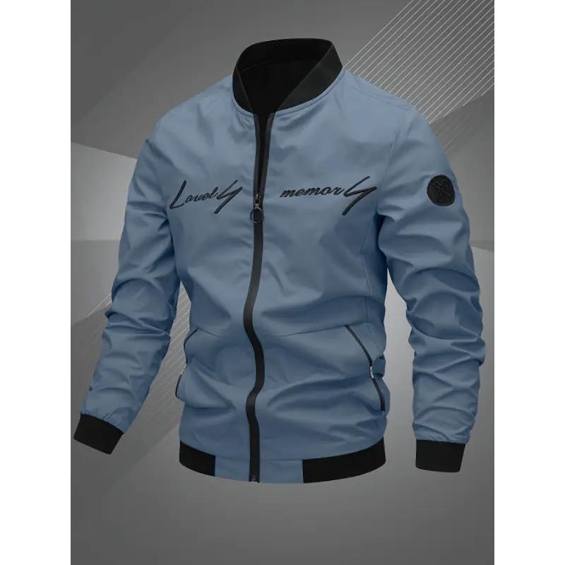 Men's Monogram Embroidered Casual Bomber Jacket Gift Bestseller