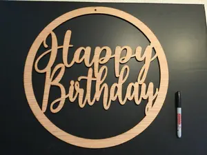 Happy Birthday Banner, Happy Birthday Circle Sign 18 inch, Birthday Party Sign, Birthday Circle Frame, Party Backdrop, , Birthday decor