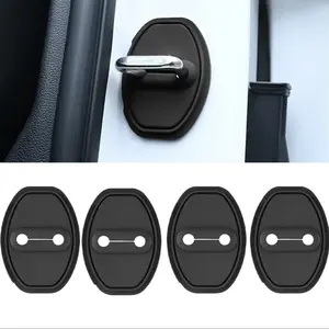 4PCS Silicone Car Door Lock Cover,Car Door Latch Mute Damping Cushion