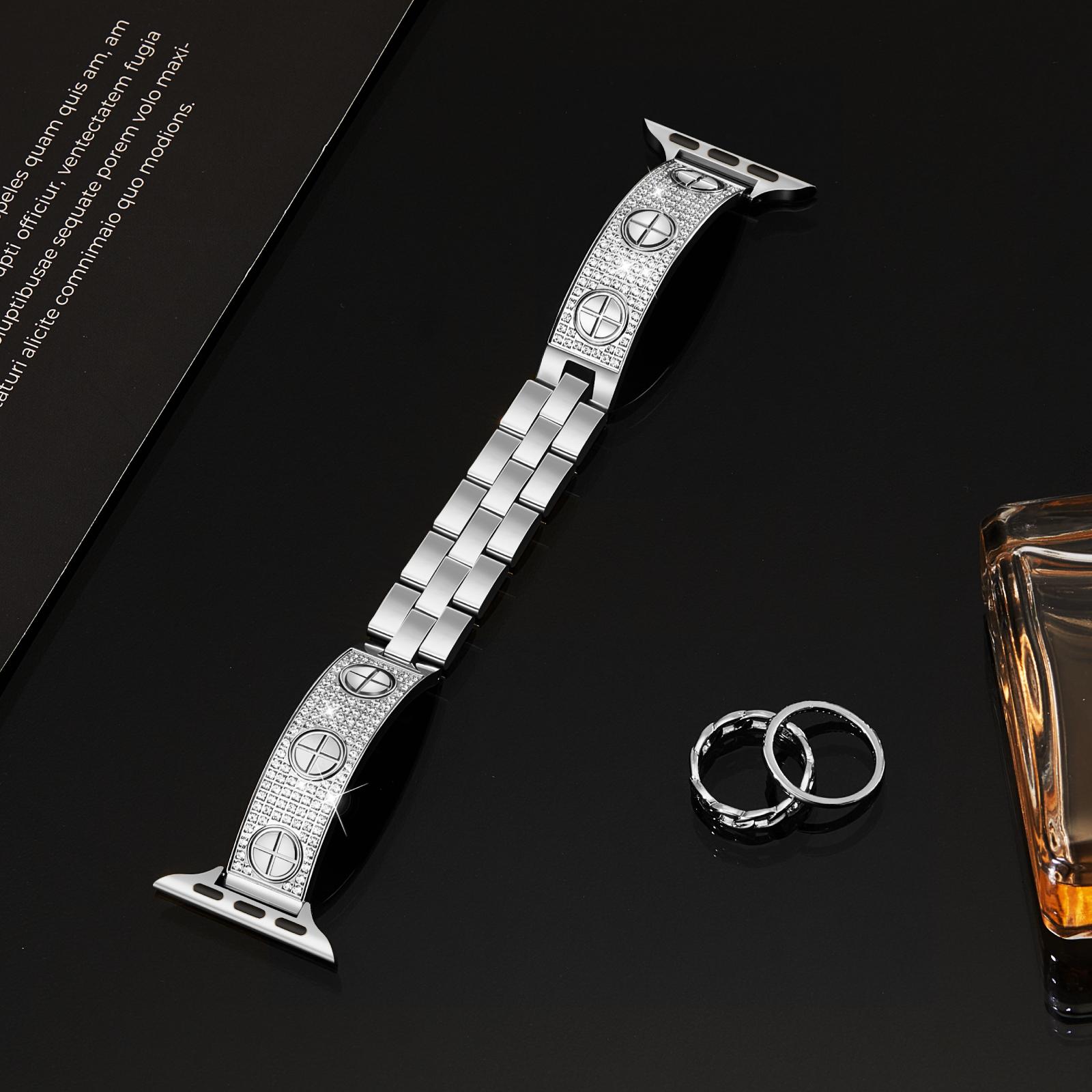 MISSAIR Luxury Diamond Band Compatible with Apple Watch Series 11-1 SE & Ultra - Elegant Stainless Steel Bracelet Wristband For Women's Christmas Gift MISSAIR Luxury Diamond Band Compatible with Apple Watch Series 11-1 SE & Ultra - Elegant Stainless Steel Bracelet Wristband For Women's Christmas Gift