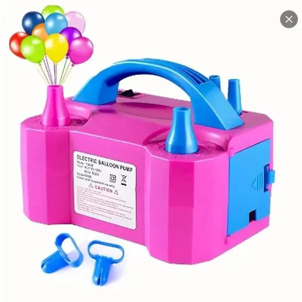 Semi-Automatic Electric Balloon Pump Set, 600W, 110V-120V, 60HZ, Blush Pink ABS, Dual Hose, US Plug, Knot-Assist, Portable, No Battery, 2.9lb, 1x User Manual, 2x Balloon Knot Tyer, 2x 10m Dot Glues, for Home & Festive Party Use, 1 X User Manual