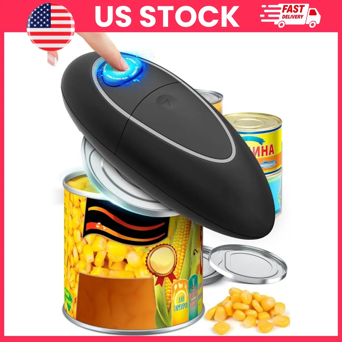 Electric Can Opener One Touch Automatic Can Opener, Battery Operated Can Opener for Seniors Arthritis Easy Kitchen Gadget, Smooth Edge Can Opener Fits All Can Sizes Stainless Steel Can Opener for Kitchen Home Use Holiday Gift Christmas 2026