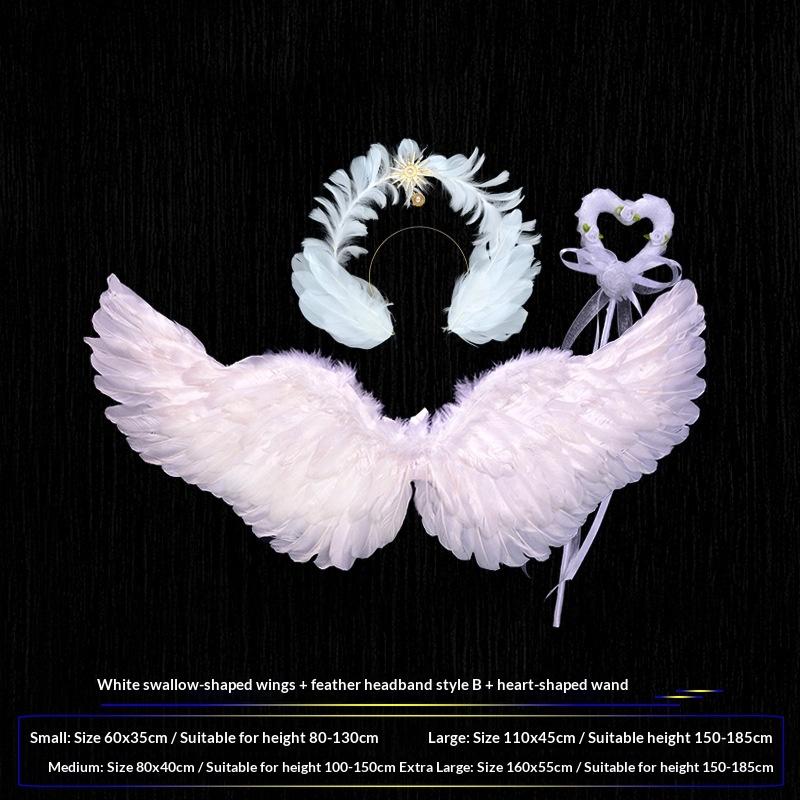Angel Wing Back Decoration Adult Children Halloween Role-Playing Props Sun God Pope Golden Feather Hair Accessory Costume