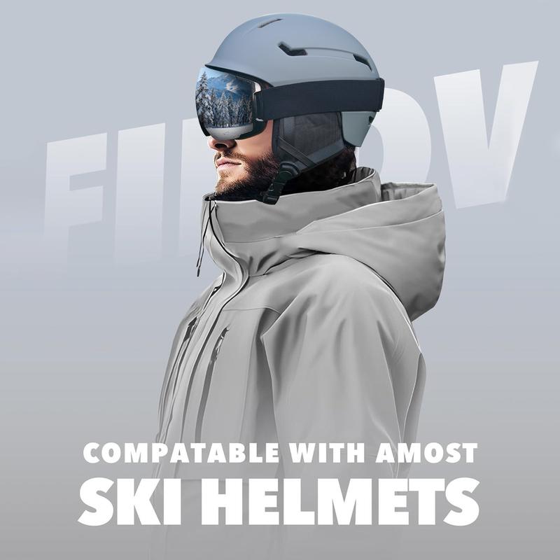 [Multi-Color Options]Adult Snowboard Helmet - Durable PC Shell, EPS Foam & Ventilation System - Unisex Ski Helmet in Matte Black, Gray & White for Men, Women & Youth