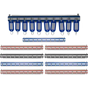 212 MAIN Adjustable Labeled Key Storage Steel Shelves - 10 Shelves, 301-400 Numbered Hooks, Assorted Colors