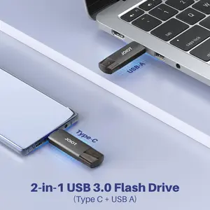 JOIOT 128GB USB C Flash Drive Dual USB 3.0 Flash Drive Type C + USB A Portable Type-C Flash Drive 2-in-1 USB-C Thumb Drive for Smartphone Tablet Computer Mac iPhone 15 Black