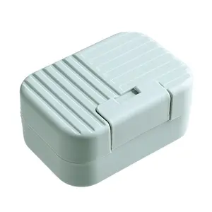 Soap Holder Case Portable Bar Soap Box Travel Leakproof Soap Storage Container Plastic Soap Dish with Lid Cover Bathroom Accessory Bathroom Supplies Soap Saver for Bathr Soap Container For Traveling