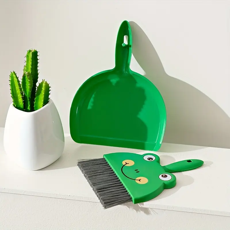 [1 Broom + 1 Dustpan] Desktop Broom, Living Room Countertop Cleaning Small Dustpan Combination, 1 Set of Household, Student, Pet Small Brooms (1 Broom + 1 Dustpan)