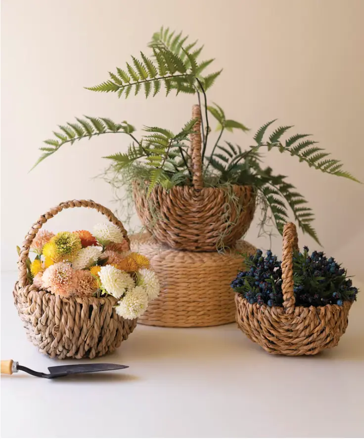 Woven Seagrass Gathering Baskets – Set of 3