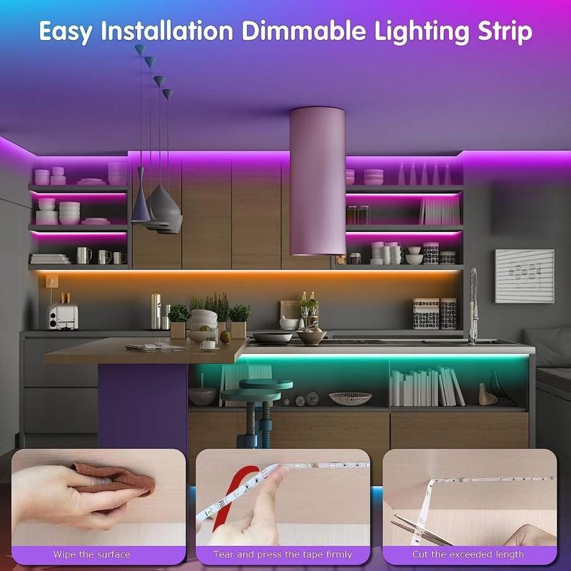 Led Lights for Bedroom 100ft (2 Rolls of 50ft) Music Sync Color Changing Strip Lights with Remote and App Control RGB Strip, for Room Home Party Decoration