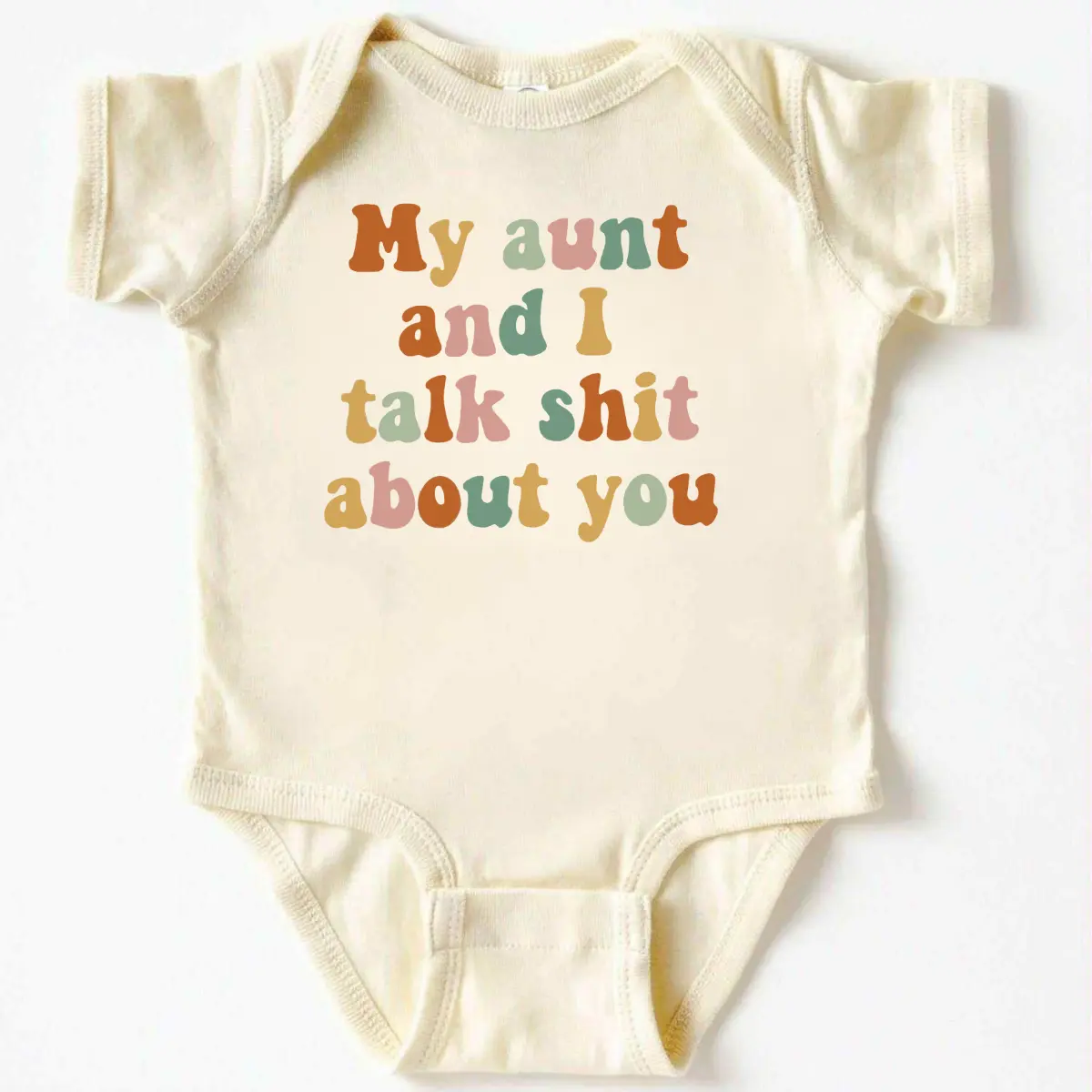 Funny Baby Onesie – My Aunt and I Talk Sh*t About You | Newborn Outfit Gift, Baby Wear, Onesie For Baby