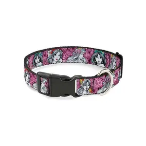 Princess Sketch Floral Plastic Clip Pet Collar