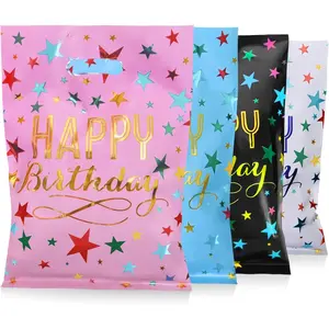 40 count Party Favor Bags for  Birthday Goodies Bags, Plastic  Bags for  Girls Boys Candy Birthday Party Favor  Wraps (40pcs   4colors)