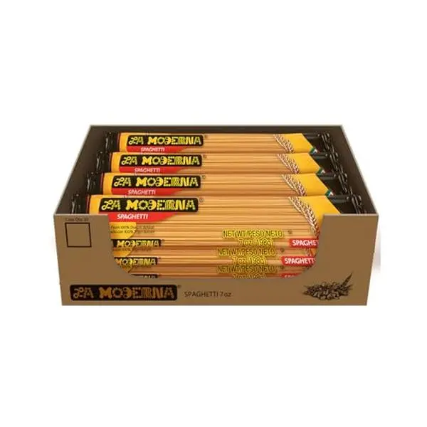 LA MODERNA, Spaghetti Pasta, Bags, 7 oz (Pack of 20) - Family Bulk Pack | Made with Durum Wheat Semolina | Iron & B Vitamin Enriched | Kosher | Non-GMO | Ideal for Meal Prep