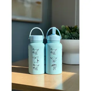 Wooper Quagsire Water Bottle Engraved Coffee Tumbler, Beanie Skatebording Wooper Waterbottle Travel Mug Thermos, Anime Fan Birthday Gift