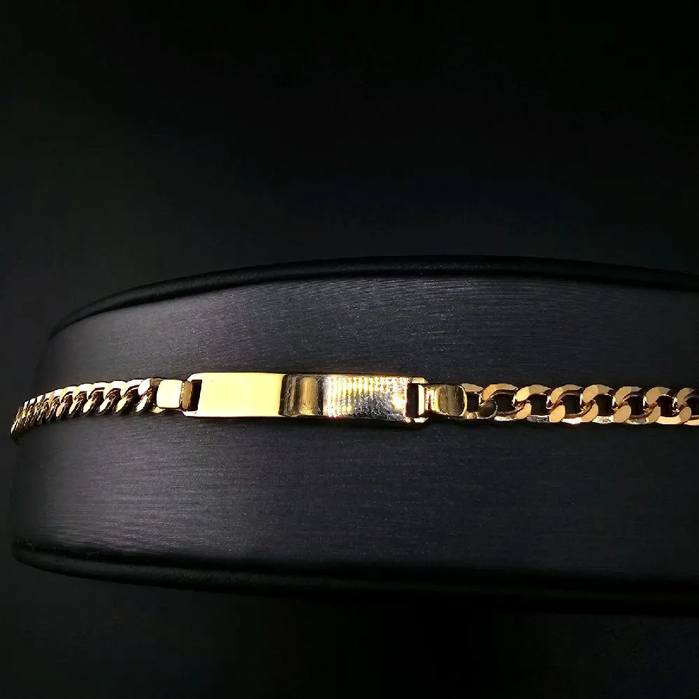 14K Gold Bracelet 7 Inch Chain Link Design with Secure Clasp for Everyday Wear