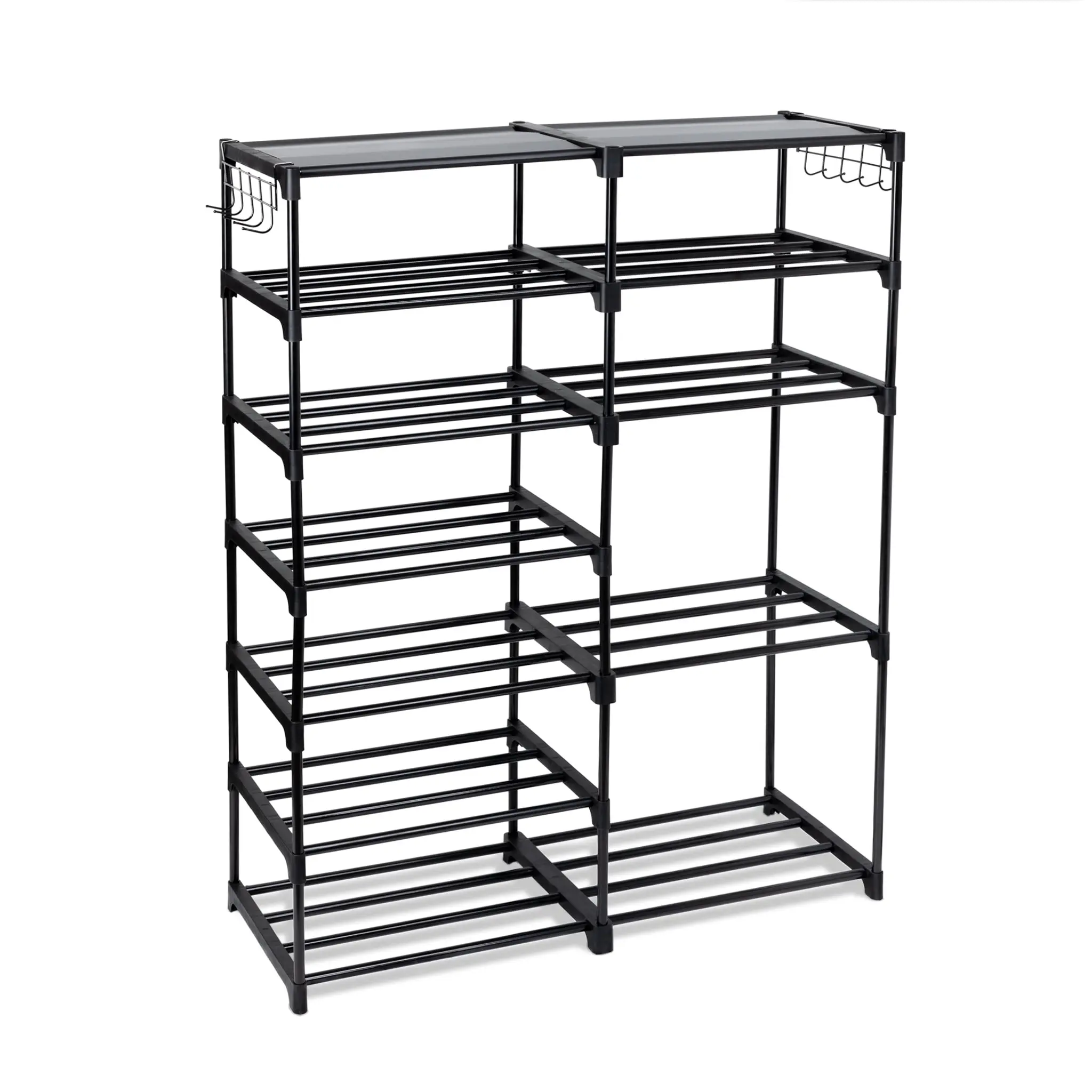 Mainstays Black 7-Tier Shoe Rack with Modern Space-Saving Design