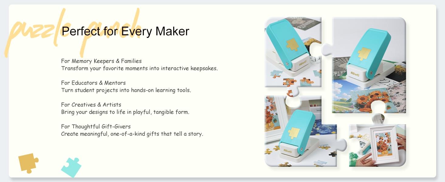 DIY Puzzle Punch Handheld Tool for Custom Photo Jigsaw Puzzle Making, Personalized Puzzle Cutter, Creative DIY Craft Making Tool for Customized Picture Puzzle Creation - YY