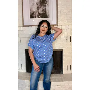 Ribbed Polka Dot Top (blue)