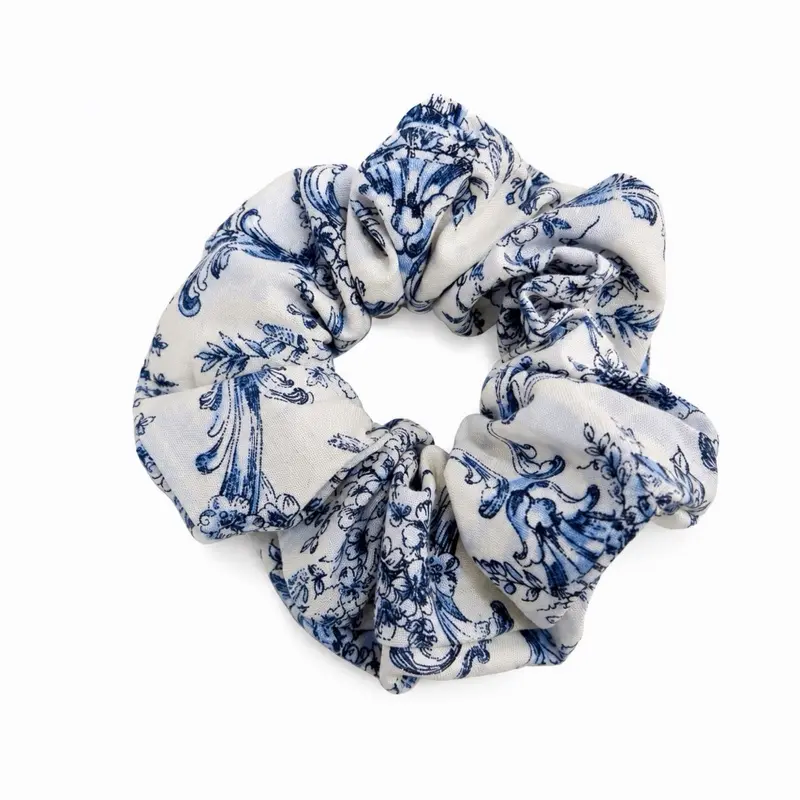 Blue Flora Hair Scrunchie