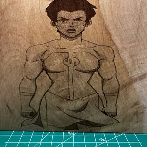 Anissa Engraved on Walnut Wood - Meticulously Engineered Character from "Invincible" for Fan Collection