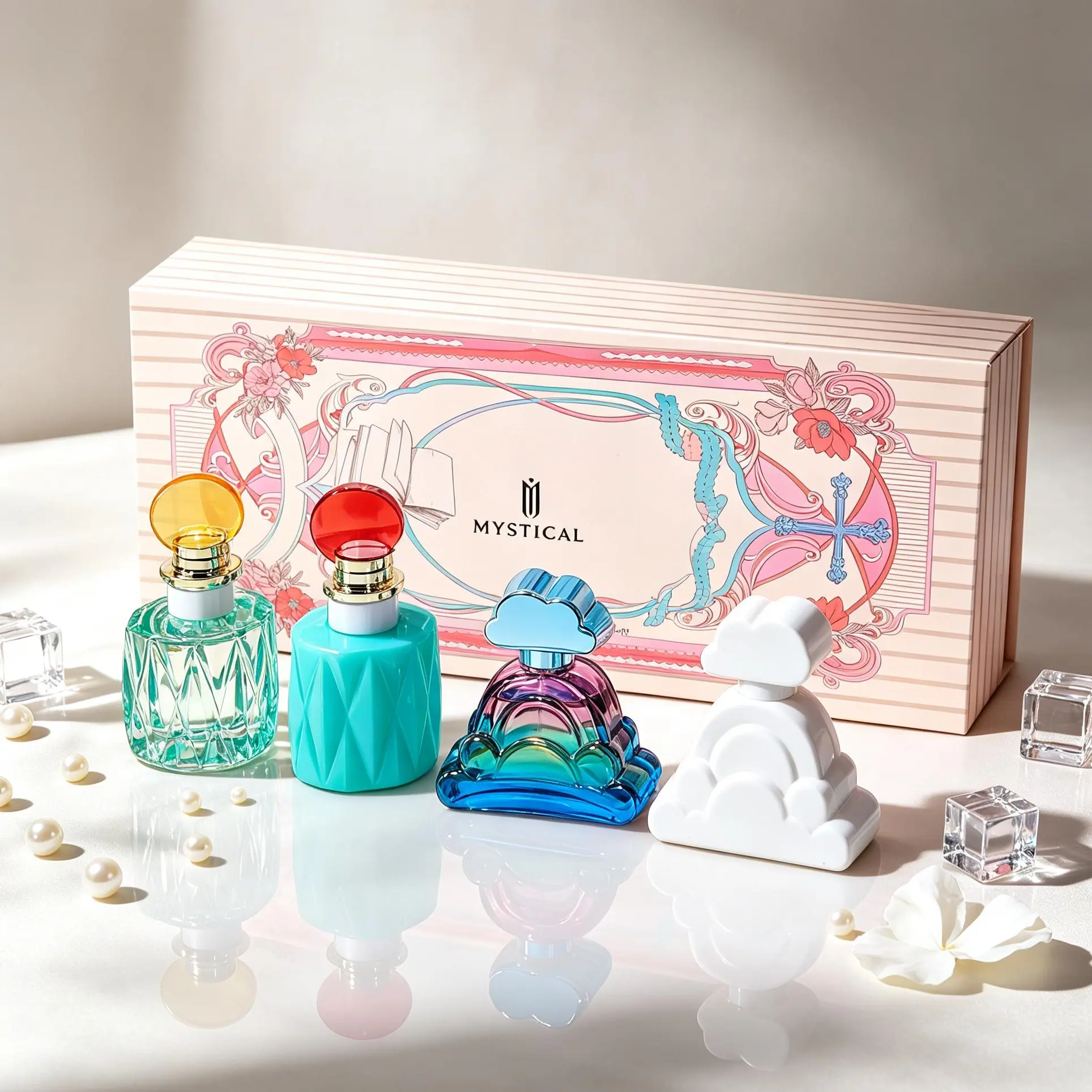 Luxury Women’s Floral Fruity Perfume Gift Set, 4 Long-Lasting Fresh Fragrance Sprays, 30ml (1.0 FL.OZ) Each. Cloud-shaped bottles with elegant soft scent for daily wear, dates and parties.  ideal birthday & holiday gift for women.
