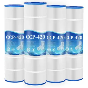 CCP420 Pool Filter Cartridges Replacement for Pentair Clean & Clear Plus 420, CCP420, R173576, Pleatco PCC105, Unicel C-7471, Filbur FC-1977, 4 x 105 sq.ft Cartridges, L x OD: 26" x 7", 4 Pack