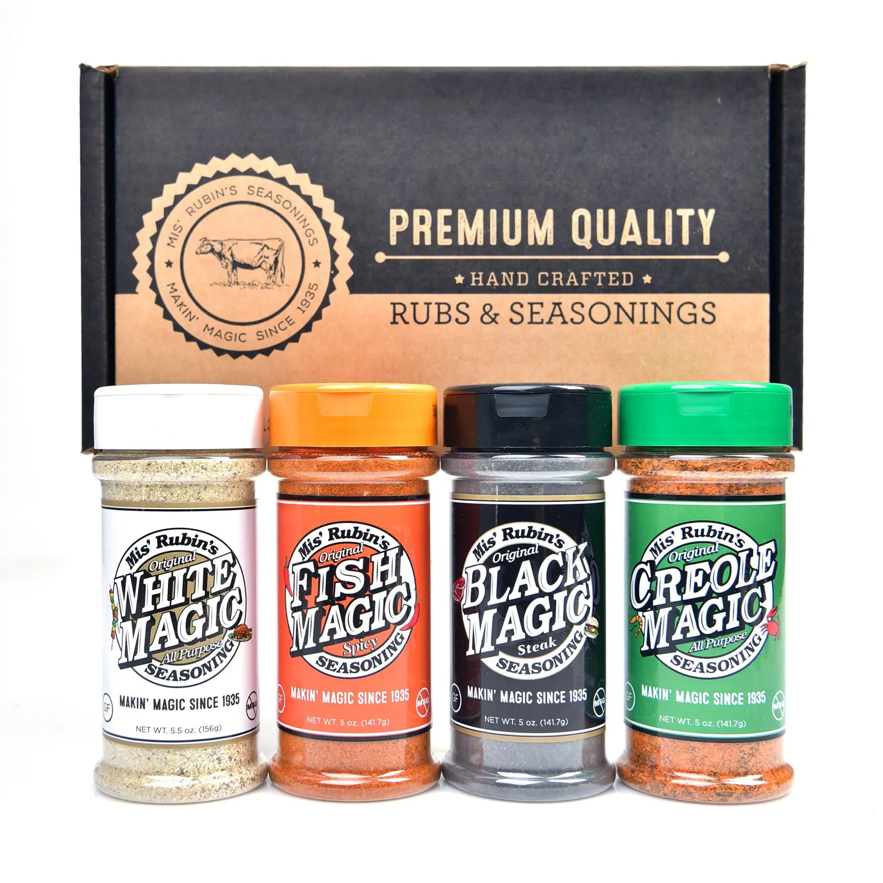 4-Flavor Mix Pack: Black Magic, White Magic, Fish Magic and Creole Magic
