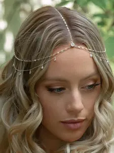 Rhinestone Decorated Multi-layer Head Chain, Fashionable Hair Accessories for Women & Girls, Trendy All-match & Exquisite Jewelry for Birthday Gift