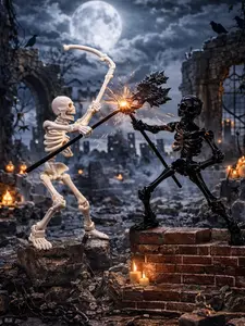 Movable Skeleton Action Figure, 3D Skeleton Model Toy For DIY Assembly, Halloween Decorative Figurine & Gag Gift