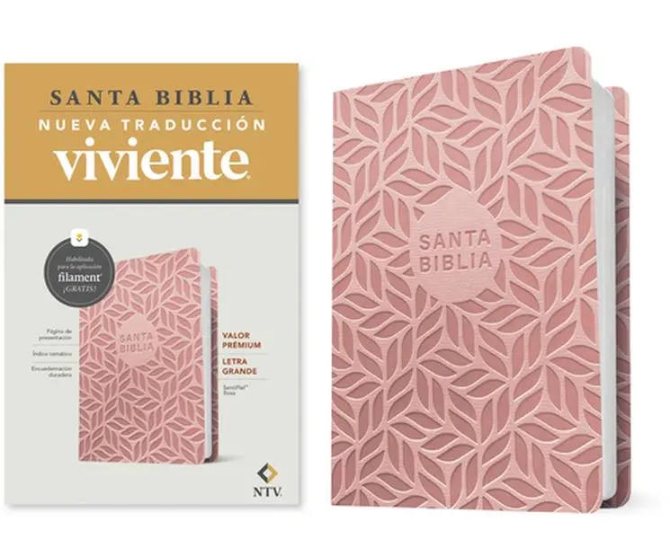 Biblia Valor Prémium Ntv, Letra Grande Con Filament (Sentipiel, Rosa) -- Tyndale - Bible