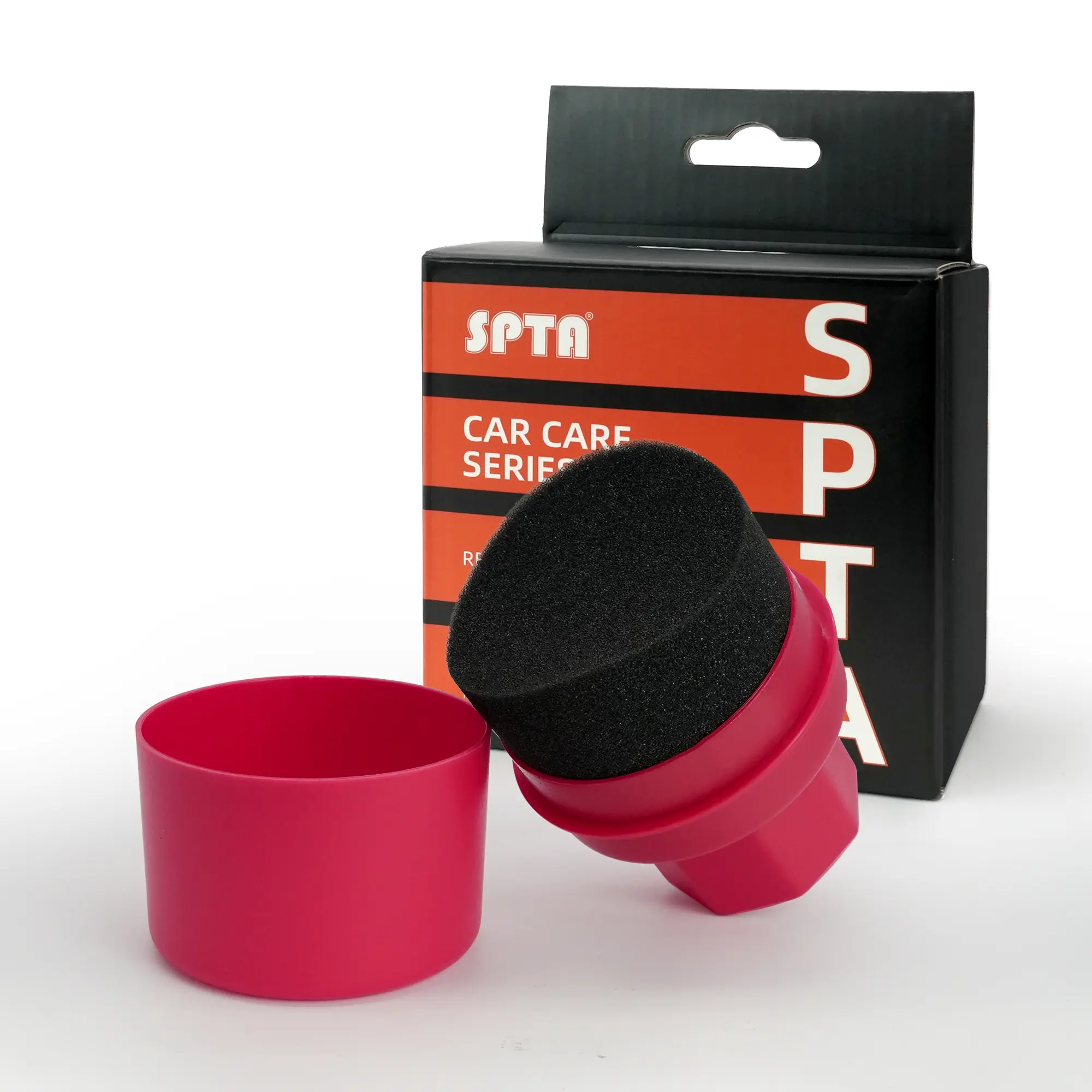 SPTA Dressing Applicator with Cover,Tire Shine Applicator Easy to Grip Soft Applicator Tire Gloss Dressing Pad Car Clean Foam Sponge For Coating and Cleaning
