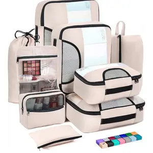 Set Packing Cubes for Suitcases - Carry-On Luggage Organizer Bags Set for Women - Available in 4 Sizes travel makeup bag Thule Compression essentials