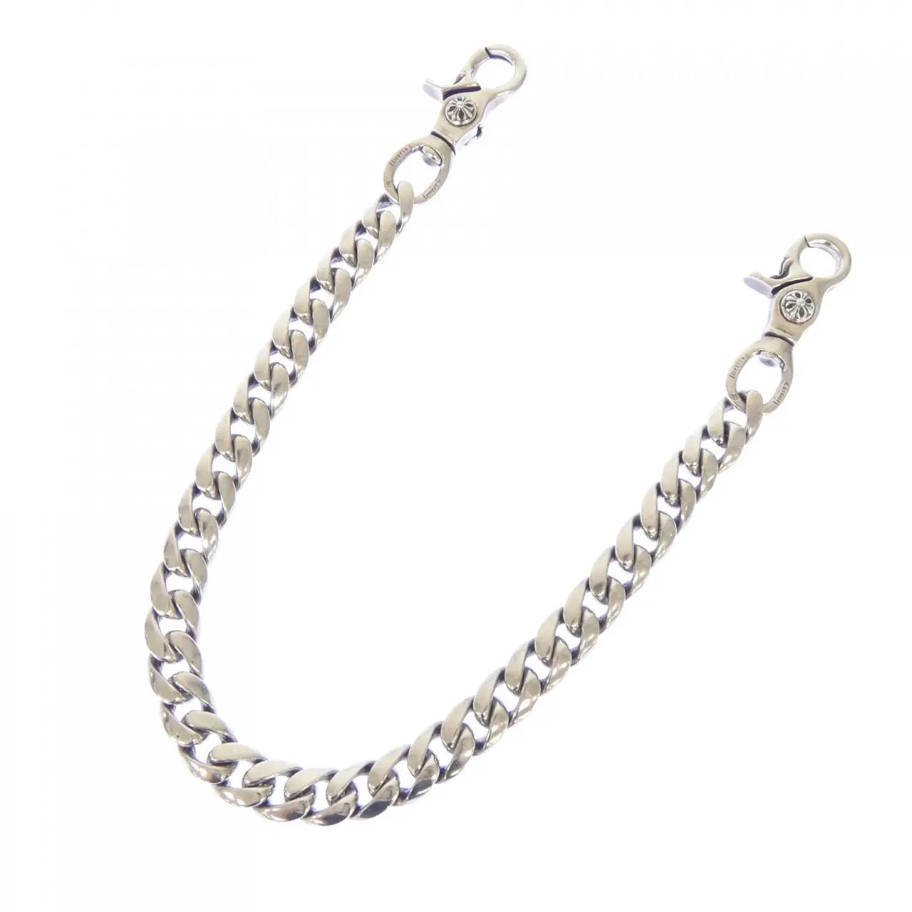 Pre-owned Chrome Hearts Sterling Silver 925 (Ag925) Small Leather Goods Classic Long T 925 Wallet Chain