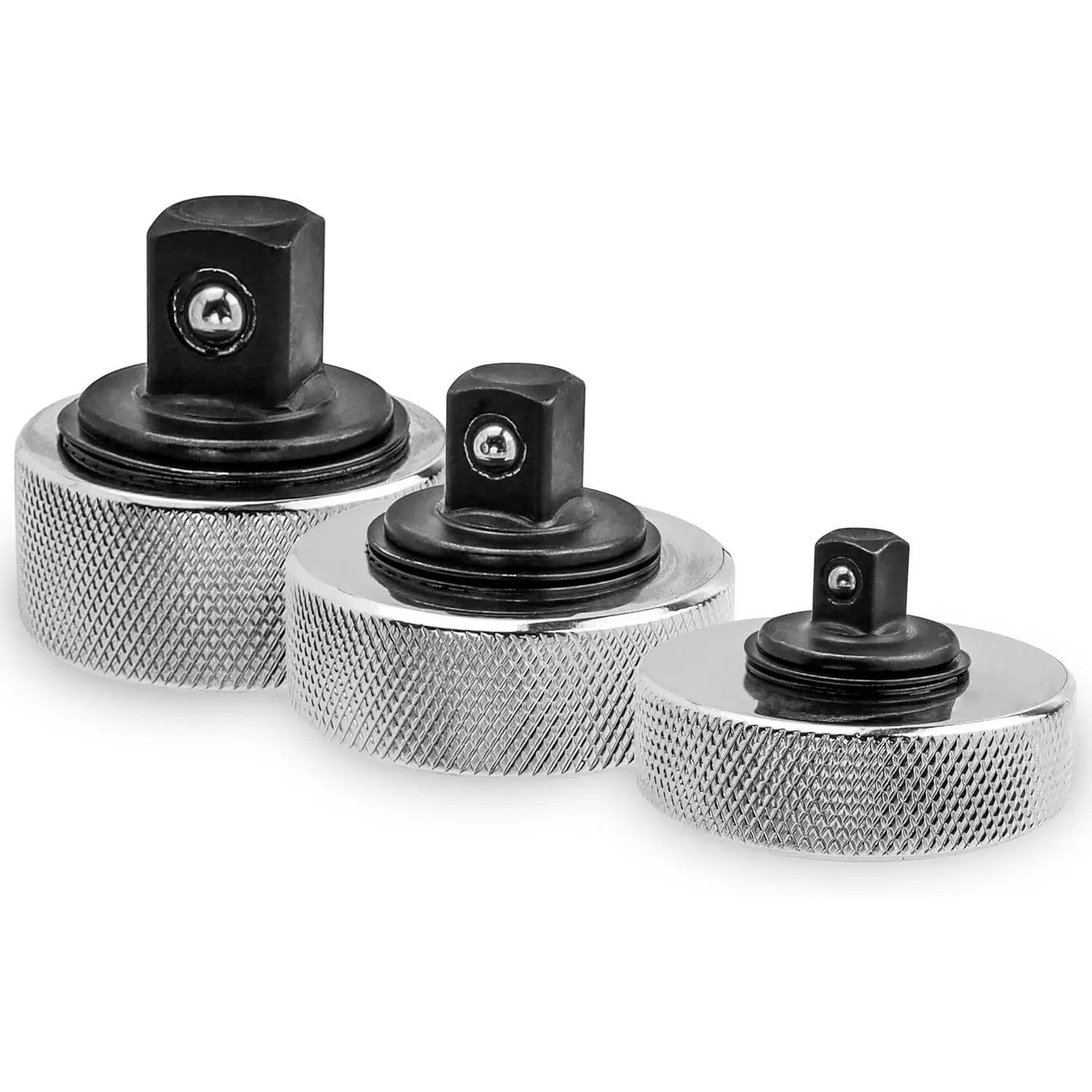 3Pcs Mini Finger Ratchet Set, 1/4 3/8 1/2 Drive Palm Ratchet Wrench Set Reversible Ratcheting Finger Socket Driver Stubby Thumbwheel Ratchet for Tight Spaces
