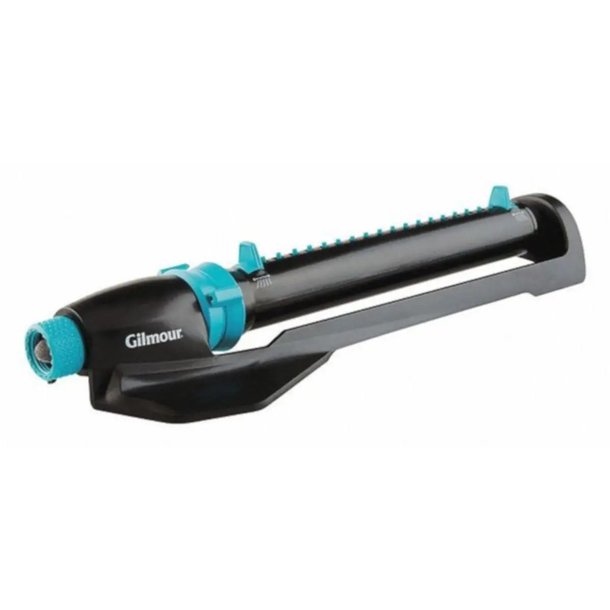 FISKARS Gilmour Metal Elevated Base Medium-Duty Oscillating Sprinkler, 1-Rectangular Pattern, Covers 4000 sq. ft., Black & Turquoise, Garden Watering Sprinkler, Sprinklers For Yard