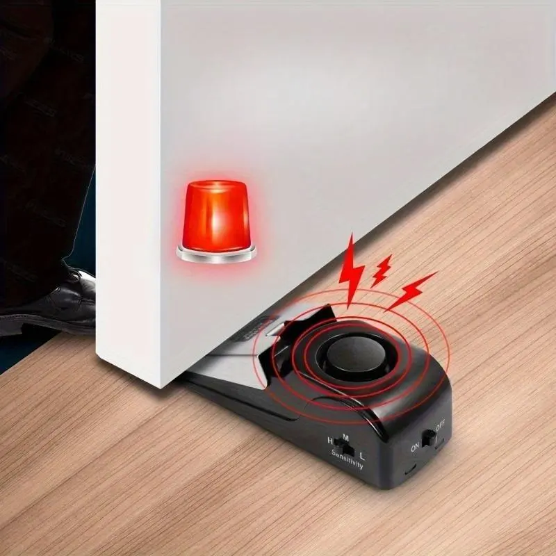 1Pc convenient anti-theft door alarm, Wireless Alarm, Adjustable Alarm, suitable for travel, effectively protecting your home and apartment, RV from theft, Wireless Security Alarm