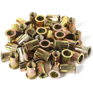 110- M6 Carbon Steel Rivet Nuts Zinc-Plated Flat  Nutserts Rivnuts