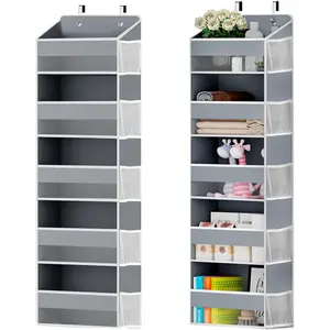 One Pack Closet Over The Door Organizer with 5 Shelf for Bedroom,, Pantry, Large Capacity Transparent Pockets for Behind Doors