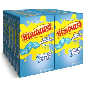 Starburst Singles To Go Powdered Drink Mix, Blue Raspberry, 6 Count (Pack of 12) - 72 Total Servings), Sugar-Free Drink Powder, Just Add Water