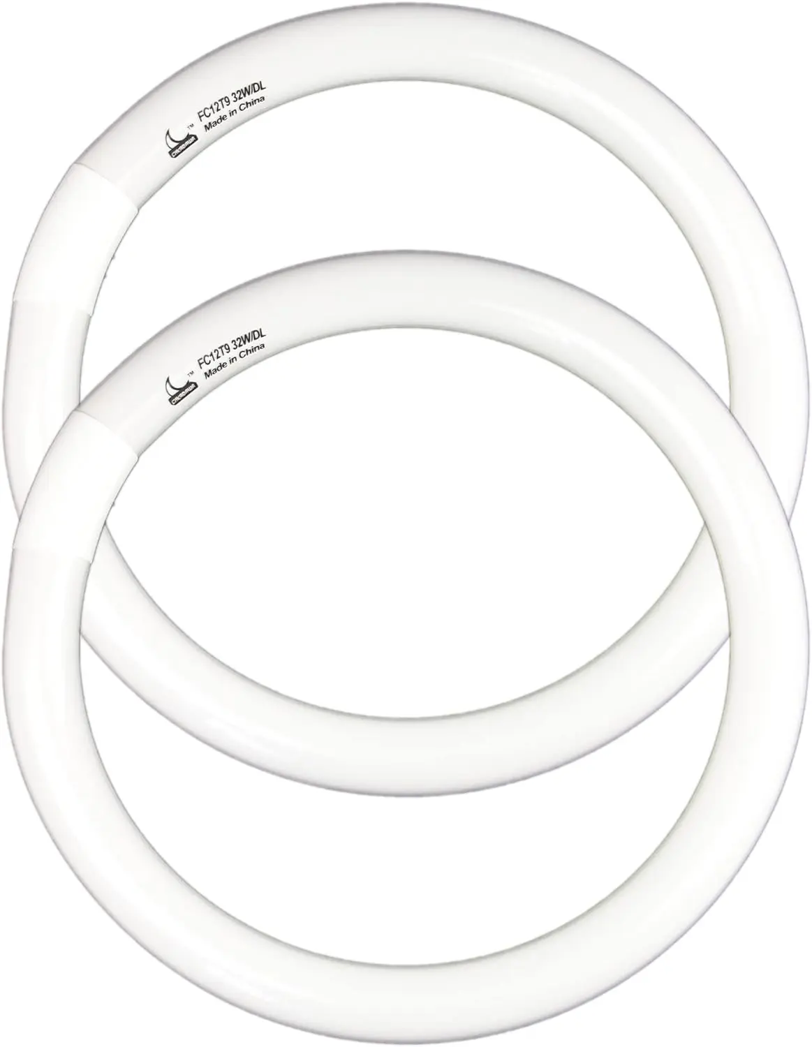 FC12T9 32 Watts Circline Light Bulbs Daylight, Circular 12 Inch T9 32W Round Fluorescent Bulb Replacement for  Ceiling Fixture Lamp, DL 6500K Tube, G10q 4 Pin Base, 2 Pack
