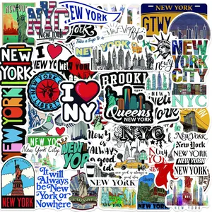 50 Pieces New York Graffiti Stickers, Waterproof DIY Decals for Guitar, Notebook, Luggage Decoration
