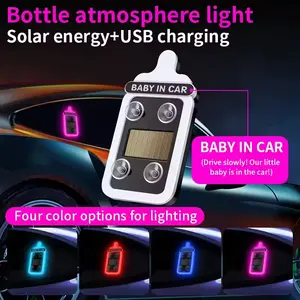 Car LED light solar baby bottle light triangle window baby bottle atmosphere light car interior decoration atmosphere neon light suitable for trucks off-road vehicles