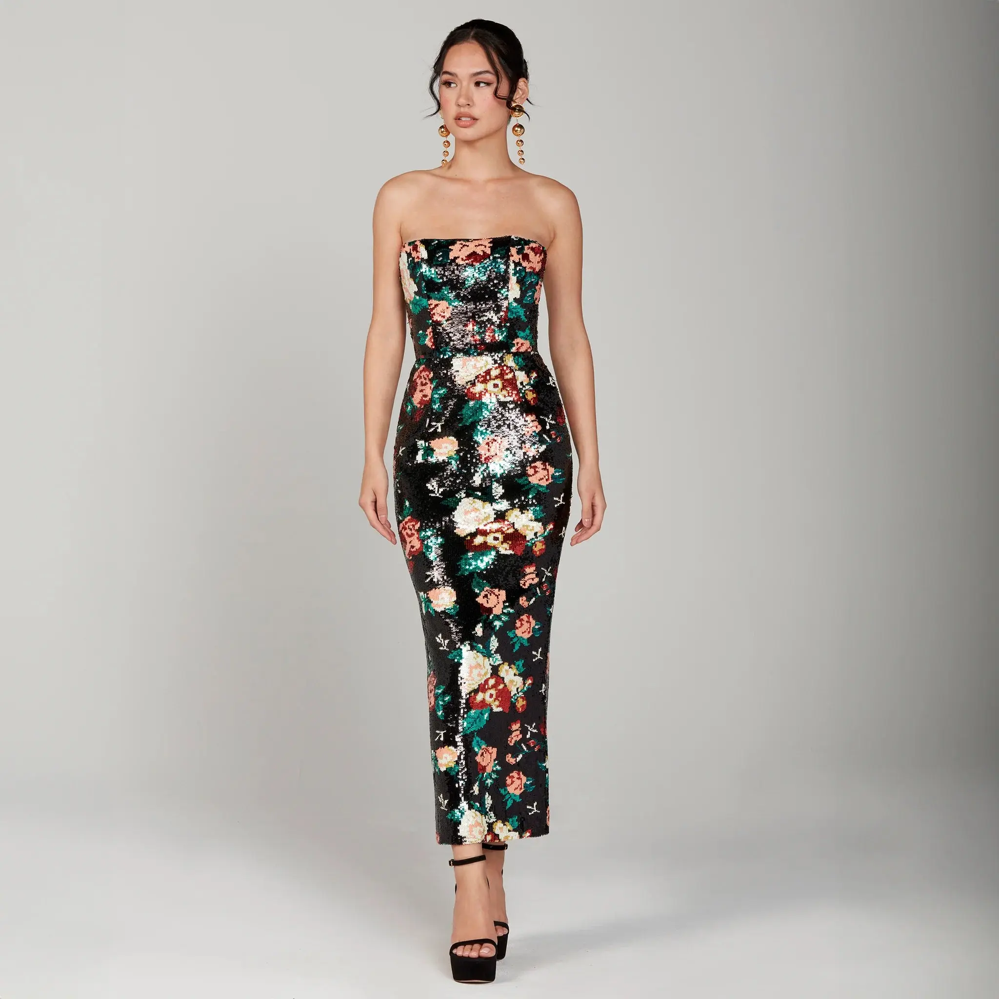 Helsi Strapless Sequin "Leslie" Midi Dress DR6149